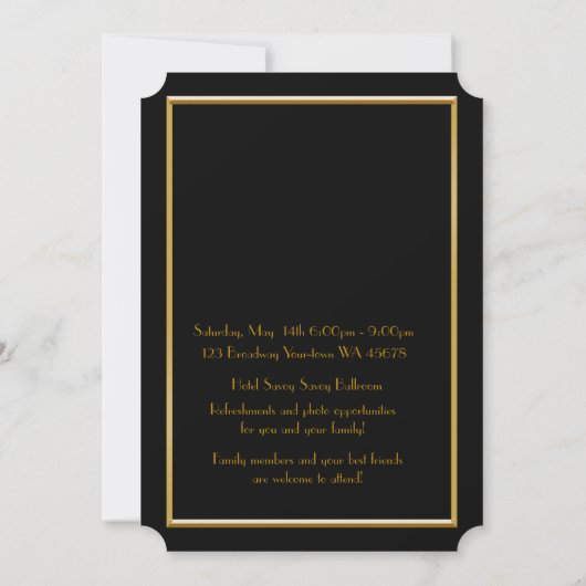 Pre-PromJunior, Great Gatsby, Gold, Black Save The Date (Rückseite)