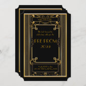 Pre-PromJunior, Great Gatsby, Gold, Black Save The Date (Vorne/Hinten)