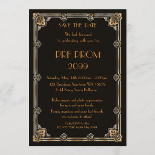 Pre-PromJunior, Great Gatsby, Gold, Black Save The Date