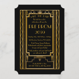 Pre-PromJunior, Great Gatsby, Gold, Black Save The Date