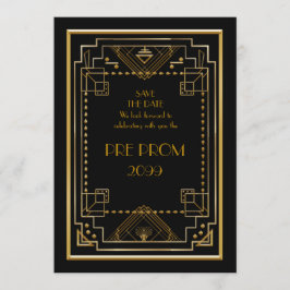 Pre-PromJunior, Great Gatsby, Gold, Black Save The Date