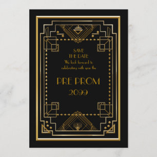 Pre-PromJunior, Great Gatsby, Gold, Black Save The Date