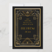 Pre-PromJunior, Great Gatsby, Gold, Black Save The Date (Vorderseite)