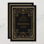 Pre-PromJunior, Great Gatsby, Gold, Black Save The Date (Vorne/Hinten)