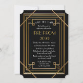 Pre-PromJunior, Great Gatsby, Gold, Black Save The Date (Vorderseite)