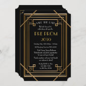 Pre-PromJunior, Great Gatsby, Gold, Black Save The Date (Vorne/Hinten)