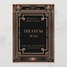 Pre-PromJunior, Great Gatsby, Gold, schwarz Save The Date