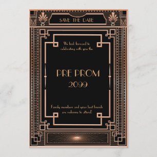 Pre-PromJunior, Great Gatsby, Gold, schwarz Save The Date