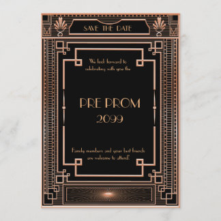 Pre-PromJunior, Great Gatsby, Gold, schwarz Save The Date