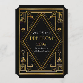 Pre-PromJunior, Great Gatsby, Gold, schwarz Save The Date