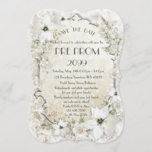 Pre-PromJunior, Great Gatsby, Gold, Silber, Klamme Save The Date