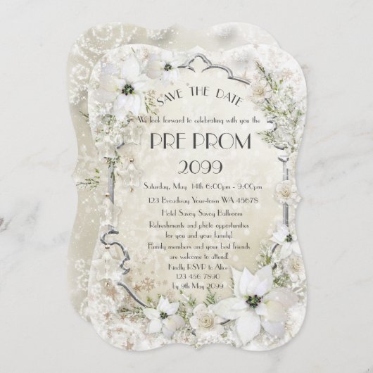 Pre-PromJunior, Great Gatsby, Gold, Silber, Klamme Save The Date (Vorne/Hinten)