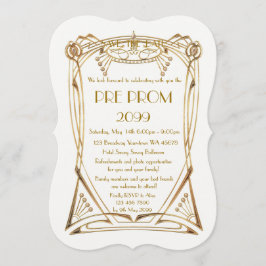 Pre PromJunior, Great Gatsby, Gold, Weiß, Klammer Save The Date