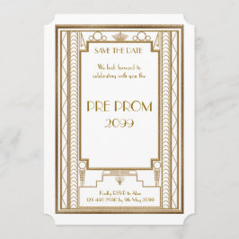 Pre-PromJunior, Great Gatsby, Gold, Weiß Save The Date
