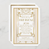 Pre-PromJunior, Great Gatsby, Gold, weiß Save The Date (Vorne/Hinten)