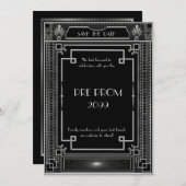 Pre-PromJunior, Great Gatsby, Silver, Black Save The Date (Vorne/Hinten)