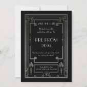 Pre-PromJunior, Great Gatsby, Silver, Black Save The Date (Vorderseite)