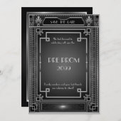 Pre-PromJunior, Great Gatsby, Silver, Black Save The Date (Vorne/Hinten)