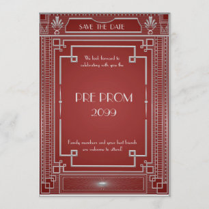 Pre-PromJunior, Great Gatsby, Silver, Red Save The Date