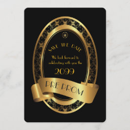 Pre-PromJunior, Great Prom, elegant schwarz, Gold Save The Date