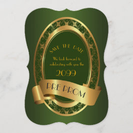 Pre PromJunior, Great Prom, Smaragdgrün, Gold Save The Date