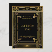 Pre-PromJunior, groß, Gold, schwarz Save The Date (Vorne/Hinten)