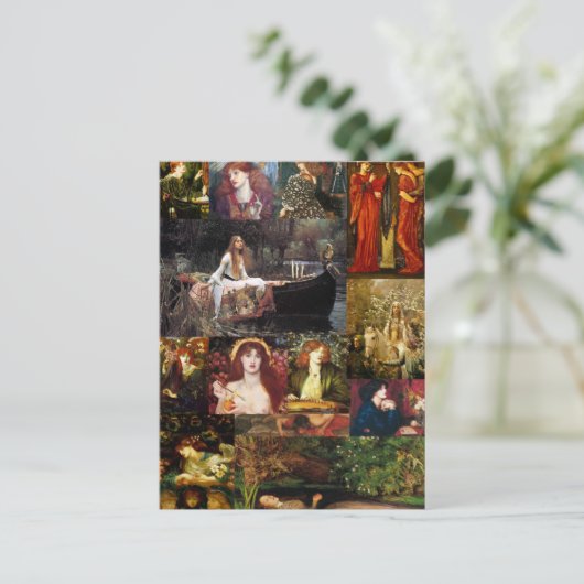 Pre-Raphaelite Collage Postkarte (Stehend Vorderseite)