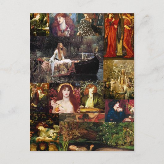 Pre-Raphaelite Collage Postkarte (Vorderseite)