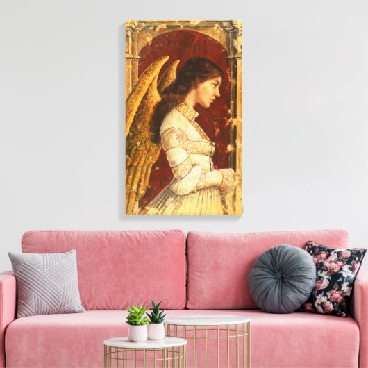 Pre-Raphaelite Fresco Angel Canvas Print Leinwanddruck (Insitu (Wohnzimmer))