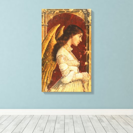 Pre-Raphaelite Fresco Angel Canvas Print Leinwanddruck (Insitu (Holzboden))