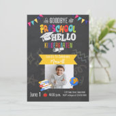 Pre-School Abschluss Pre-K Party Foto Abschluss Einladung (Stehend Vorderseite)