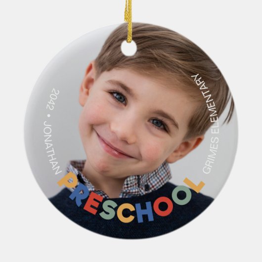 Pre-School Keepake Foto Keramik Ornament (Hinten)