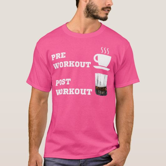 Pre Workout Coffee Post Whiskey Bourbon Gewicht Li T-Shirt (Vorderseite)