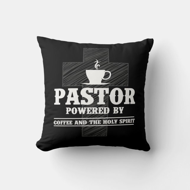 Preacher Coffee Lover Heiliger Geist Koffein Pasto Kissen (Vorderseite)