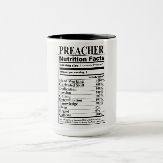 Preacher Nutrition Fakten Tasse (Zentrum)