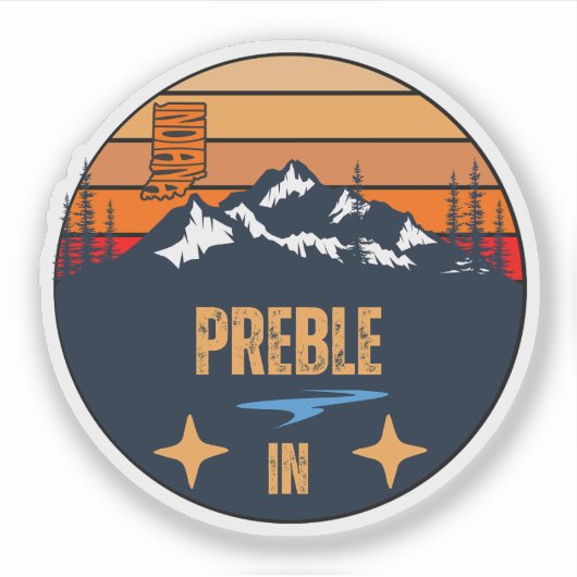 Preble, Indiana Aufkleber (Vorderseite)