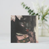 Precious Black Doll Greeting Card Feiertagskarte (Stehend Vorderseite)