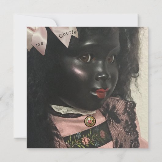 Precious Black Doll Greeting Card Feiertagskarte (Vorderseite)