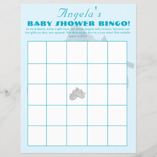 Precious Bundle Boy Baby Shower Bingo Flyer (Vorne)
