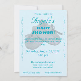 Precious Bundle Boy Baby Shower Invitation Einladung
