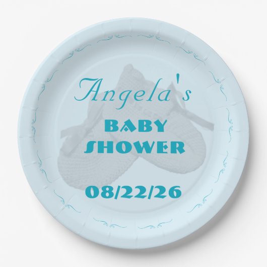 Precious Bundle Boy Baby Shower  Pappteller (Vorderseite)