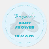 Precious Bundle Boy Baby Shower Runder Aufkleber (Vorderseite)