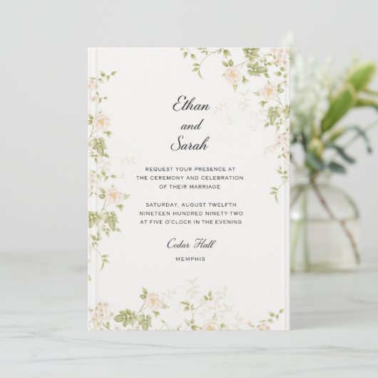 Precious Flowers Einladung (Stehend Vorderseite)