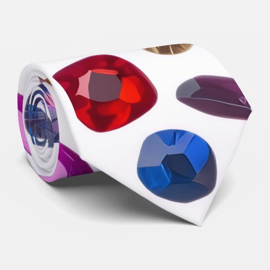 Precious Gems - Men's Custom Necktie Krawatte (Gerollt)