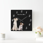 Precious Jack Russell Terrier Puppies Wall Clock Quadratische Wanduhr (Zuhause)