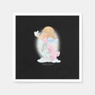 Precious Moments Christmas Cute Angel and Dove Pre Serviette