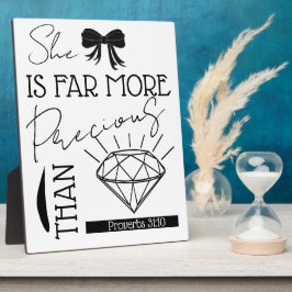 Precious Than Jewels Bible Verse Proverbs 31:10 Fotoplatte