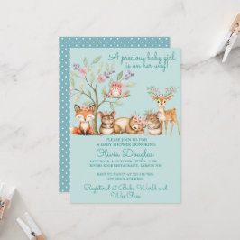 Precious Woodland Animals Baby Shower Einladung