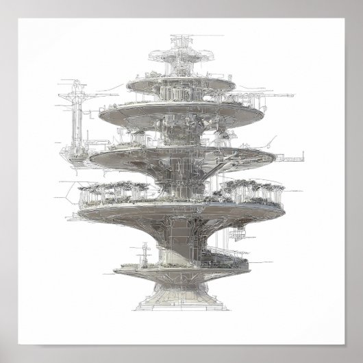 Precision Engineering Art: Hydroponic Helix System Poster (Vorne)