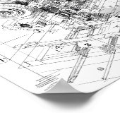 Precision Engineering Art: Modular Machine Poster (Ecke)